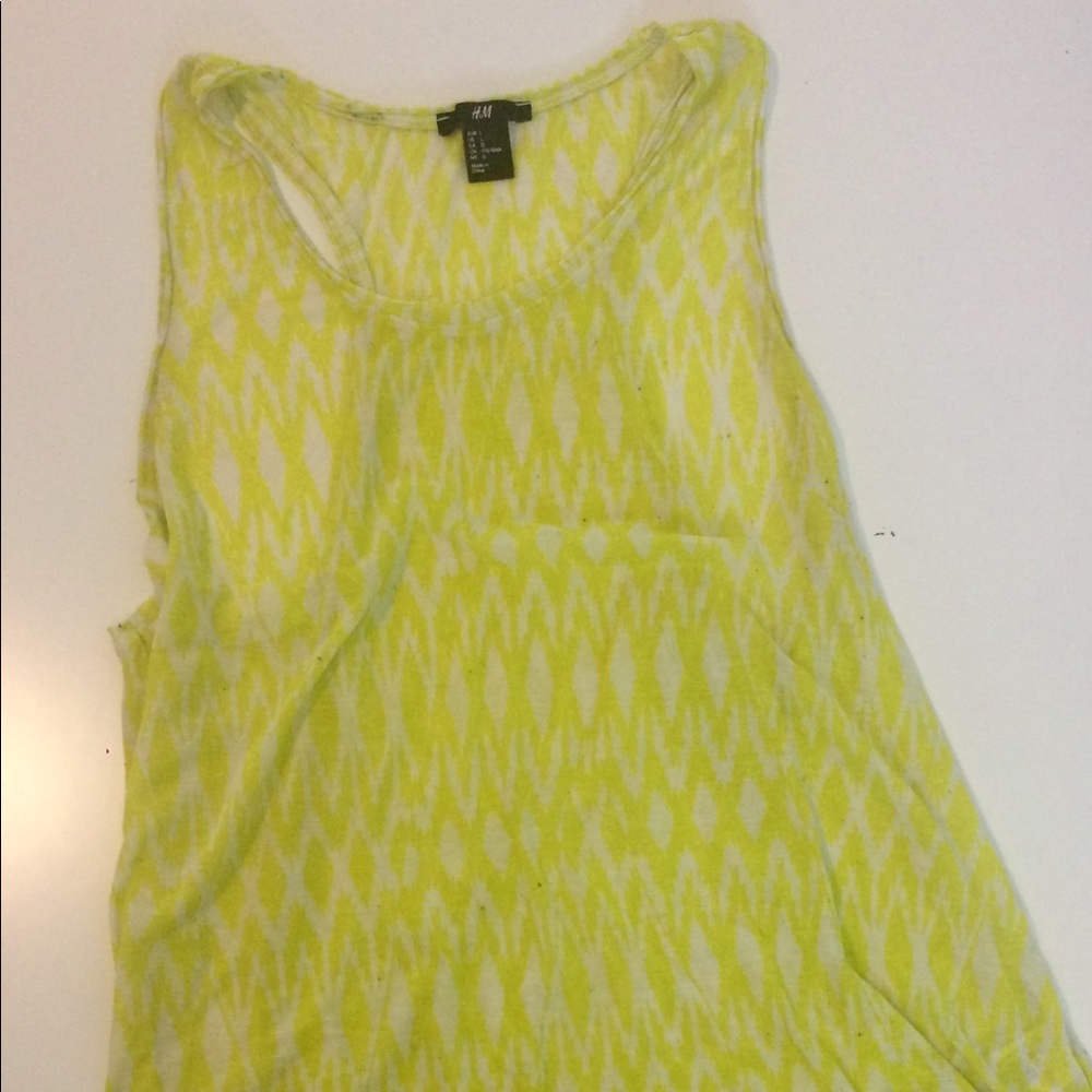 H&M neon green/yellow muscle tee